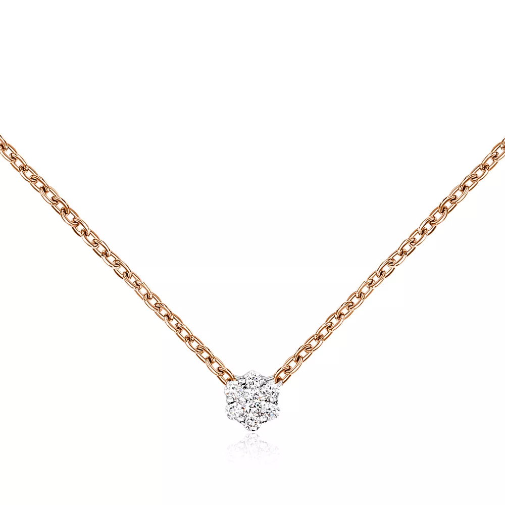 Gold necklace with diamonds