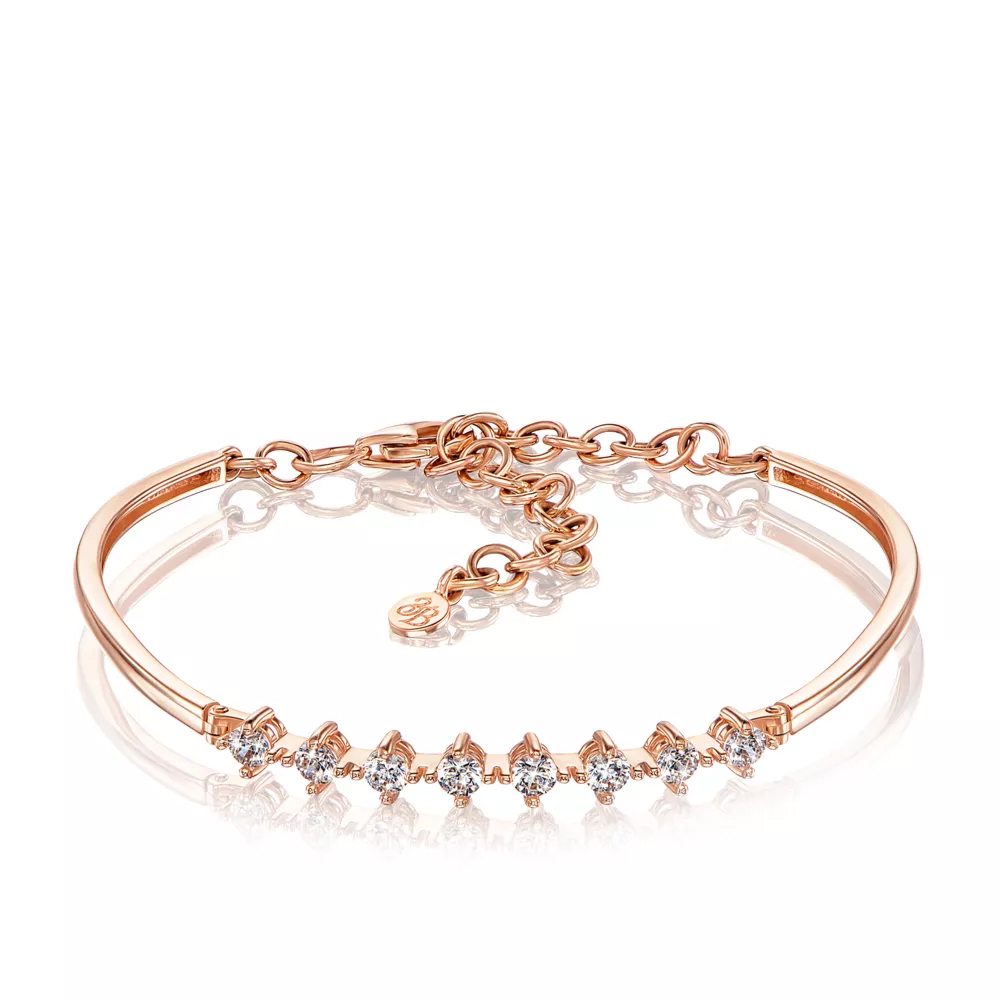 Gold bracelet with rhinestones 