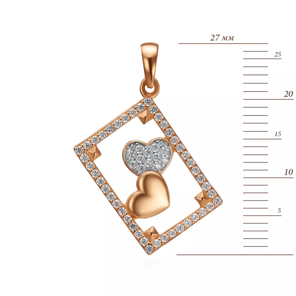 Gold pendant with cubic zirconia