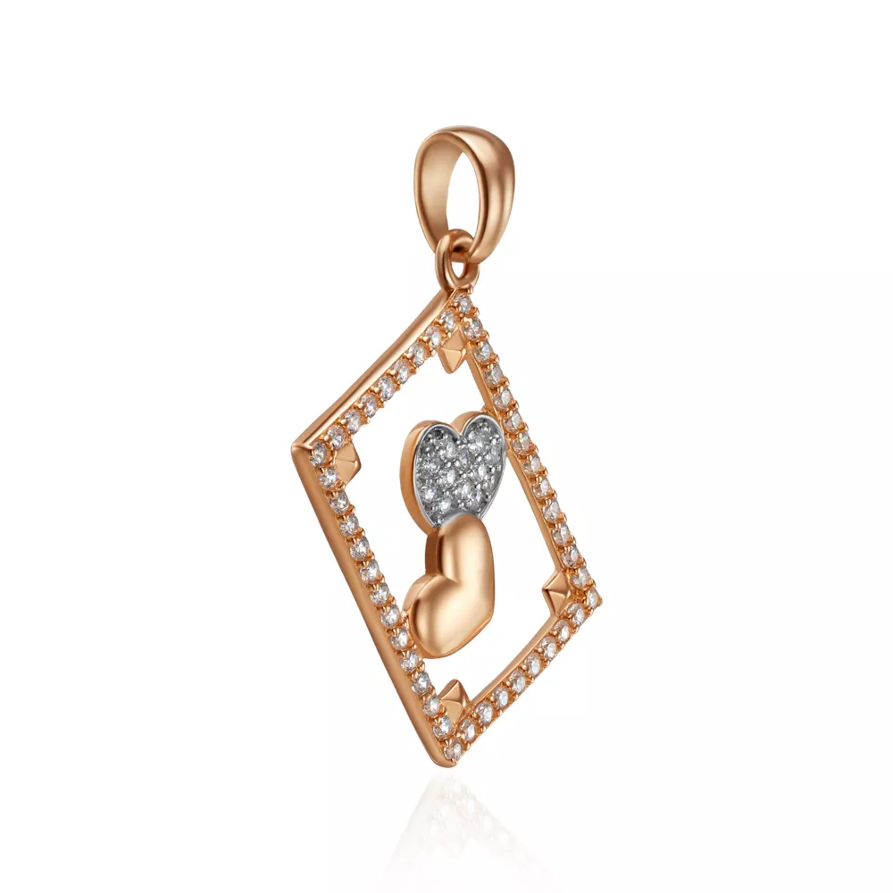 Gold pendant with cubic zirconia