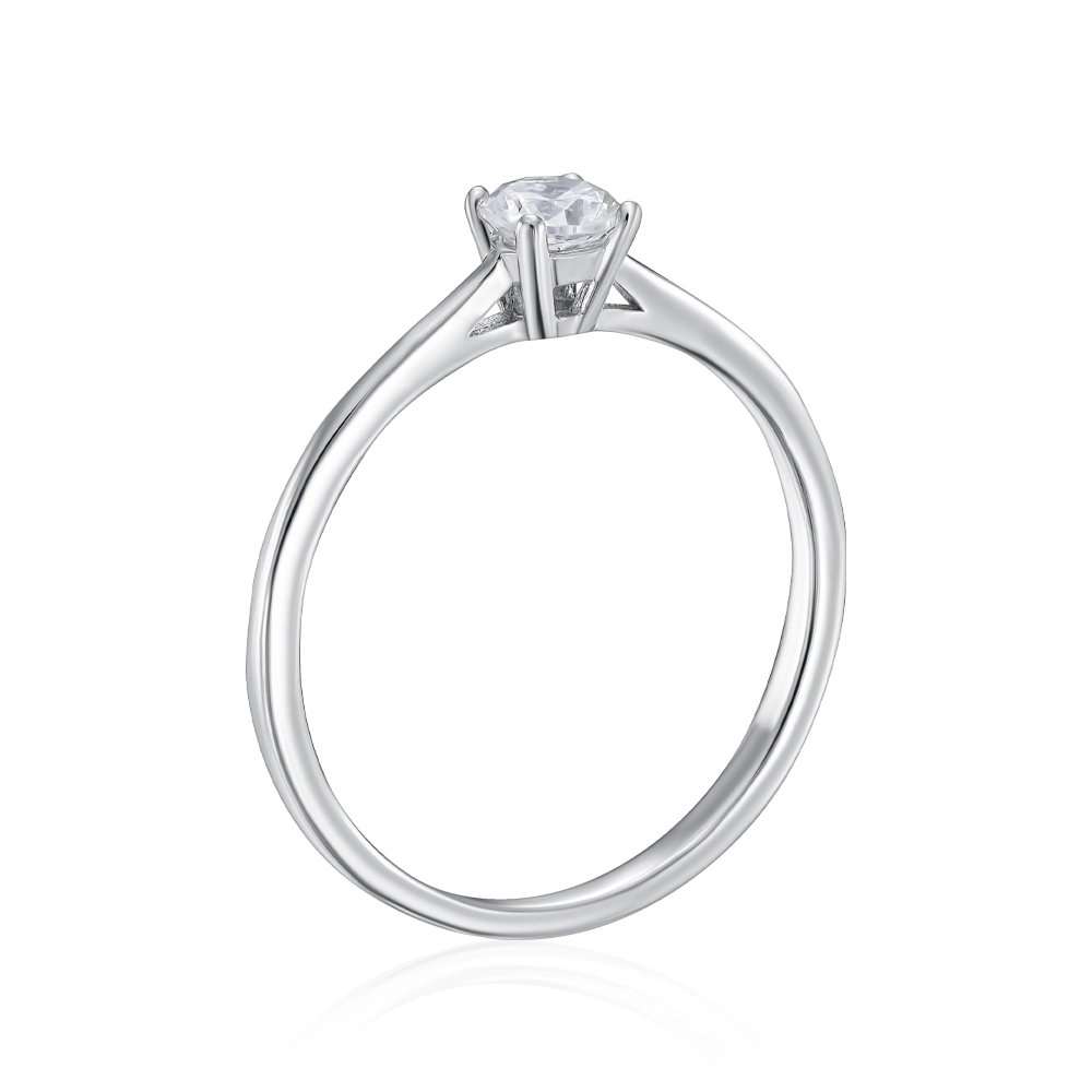 Silver ring with cubic zirconia