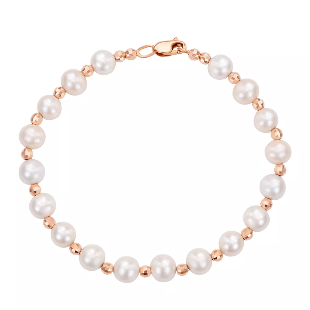 Gold bracelet with pearls