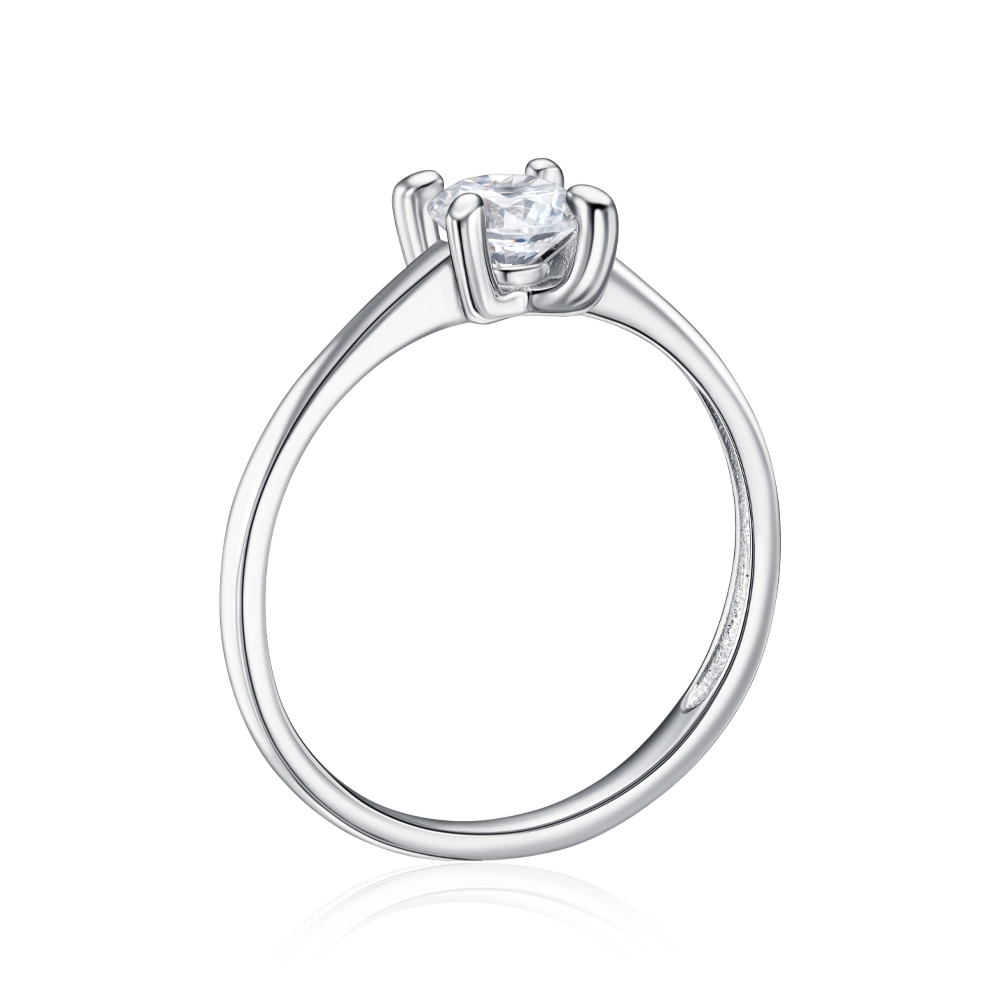 Silver ring with cubic zirconia