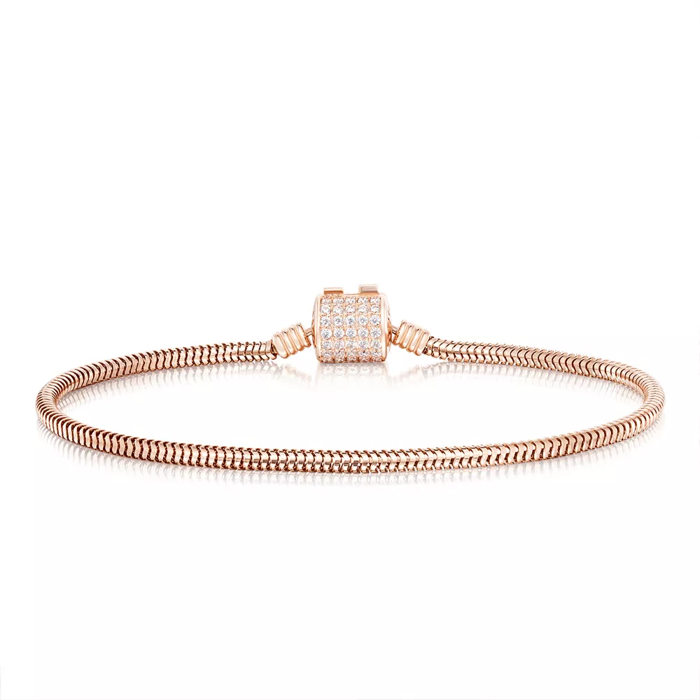 Gold bracelet with  cubic zirconia