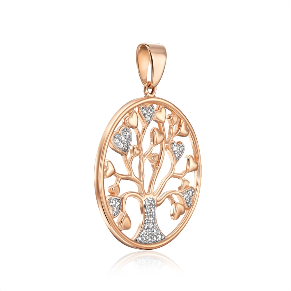 Gold pendant with cubic zirconia