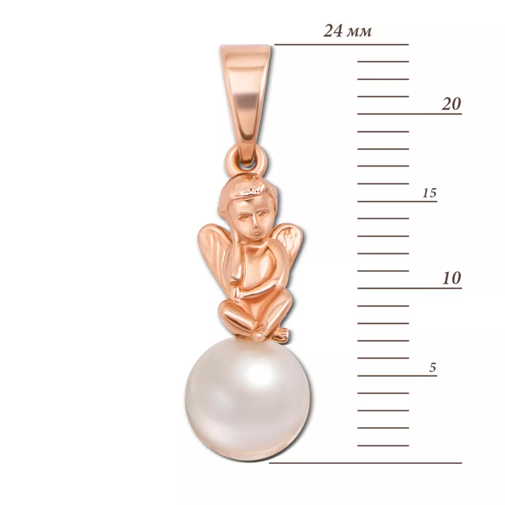 Gold pendant with a pearl