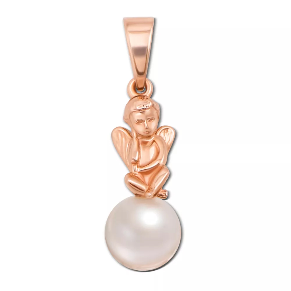 Gold pendant with a pearl