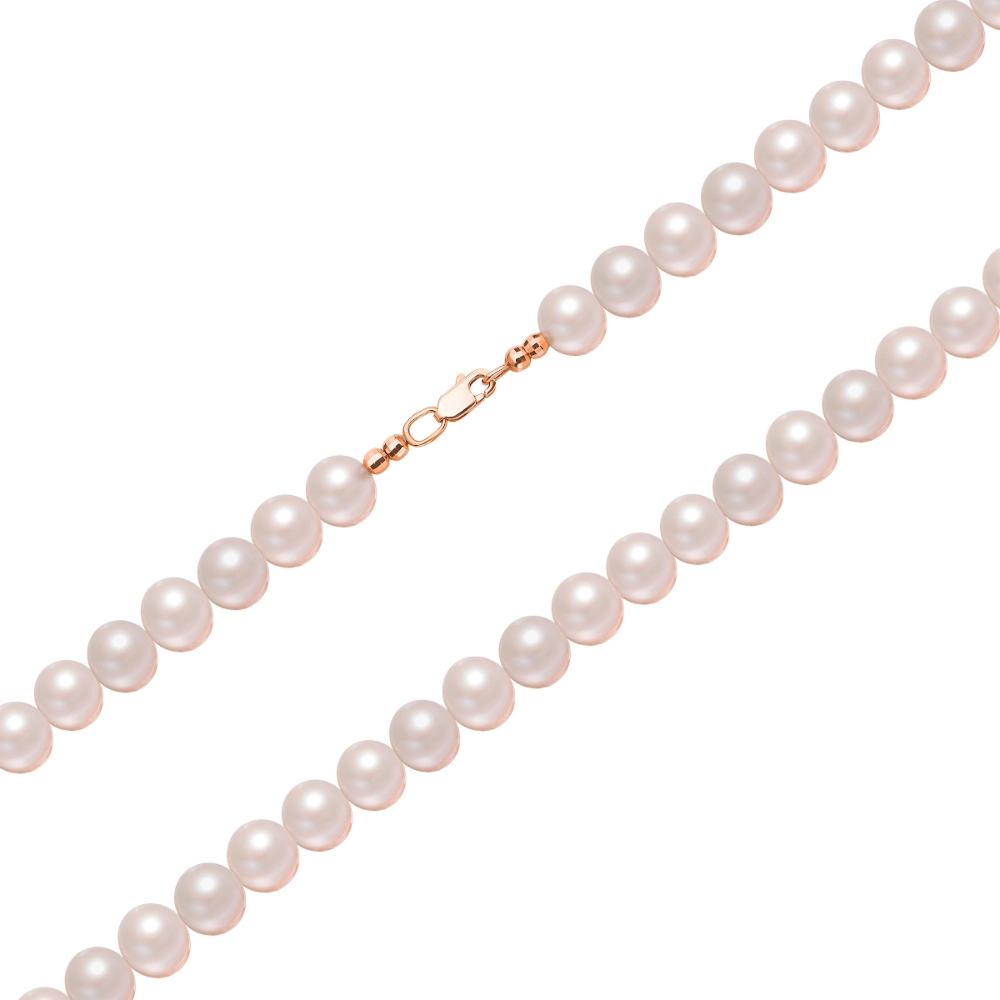 Pearl necklace with gold inserts