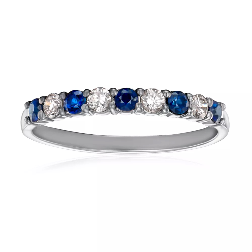 Gold ring with sapphires and diamonds