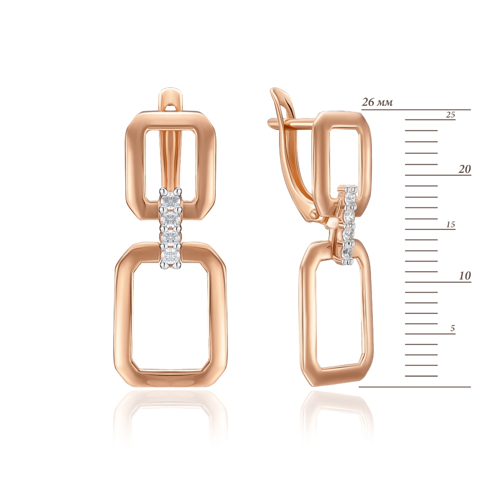 Gold earrings with Cubic Zirconia