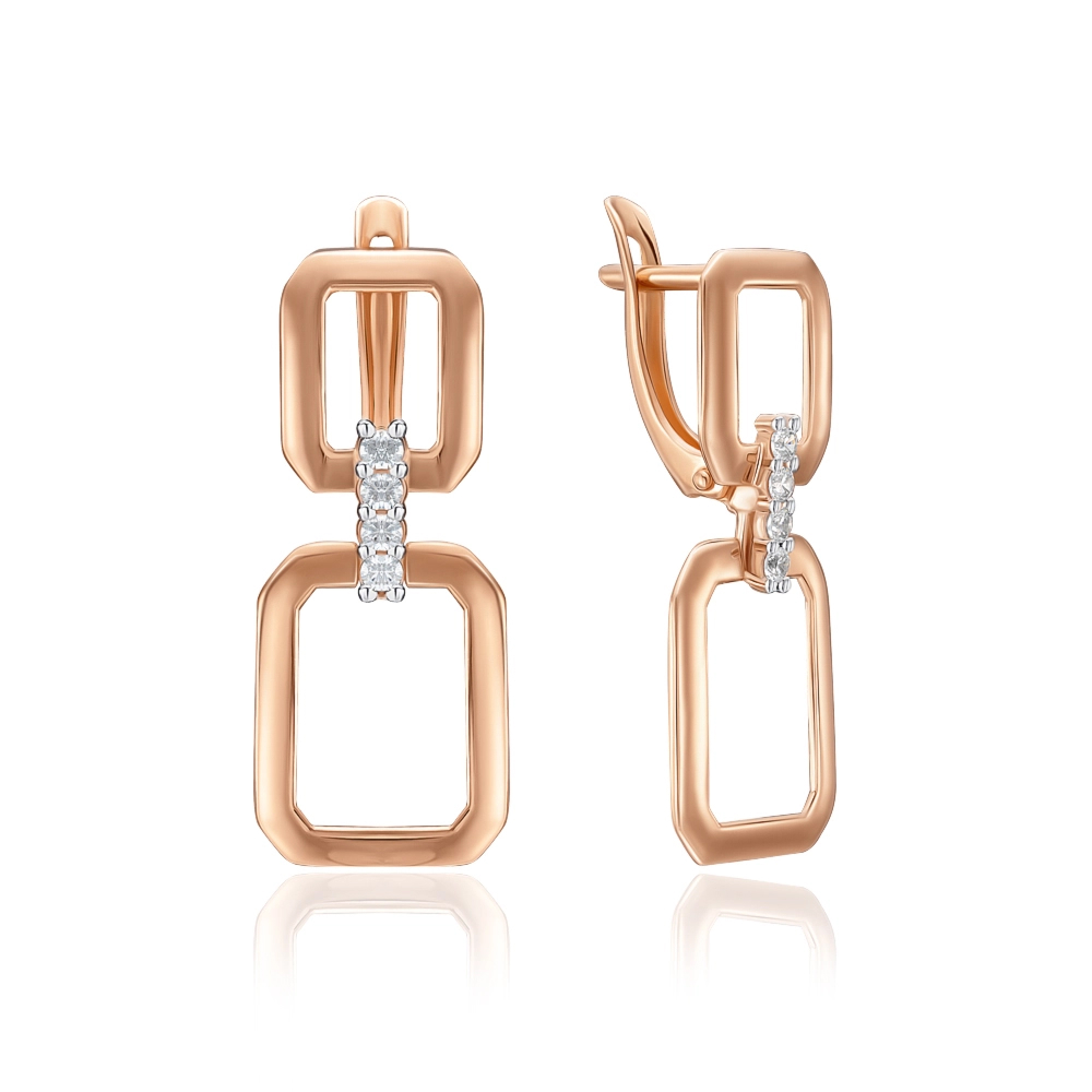 Gold earrings with Cubic Zirconia