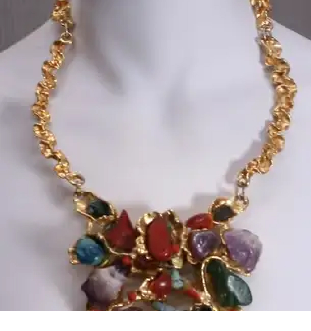 Modernist Necklace Set with Semi Precious stones