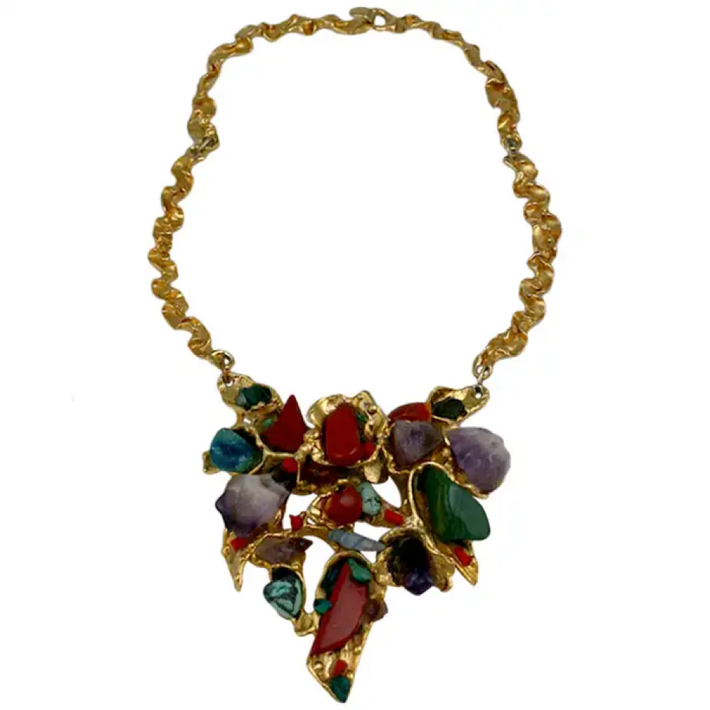 Modernist Necklace Set with Semi Precious stones