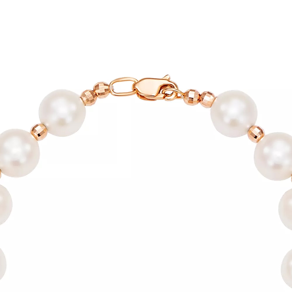 Gold bracelet with pearls