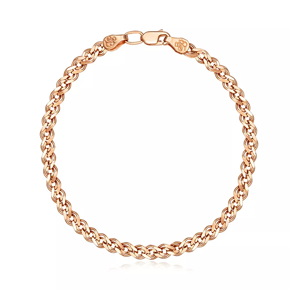 Gold bracelet with a diamond facet