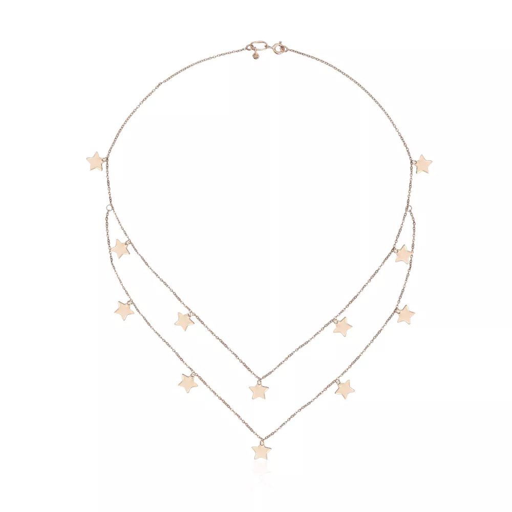 Gold necklace "Stars" without insert