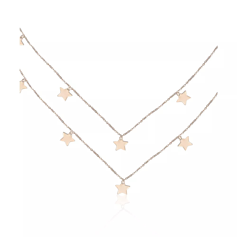 Gold necklace "Stars" without insert