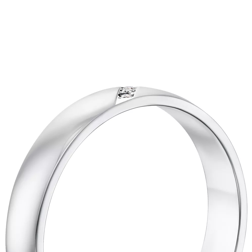 Wedding ring with a diamond