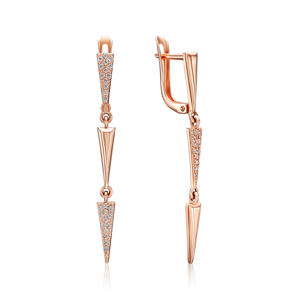 Gold earrings with cubic zirconia